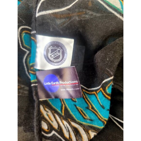 San Jose Sharks Infinity Scarf NHL Licensed Black Teal Wrap by Little Earth - Picture 4 of 5